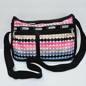 Le Sportsac Expandable Everyday Delux Travel Crossbody Messenger Bag Pol…